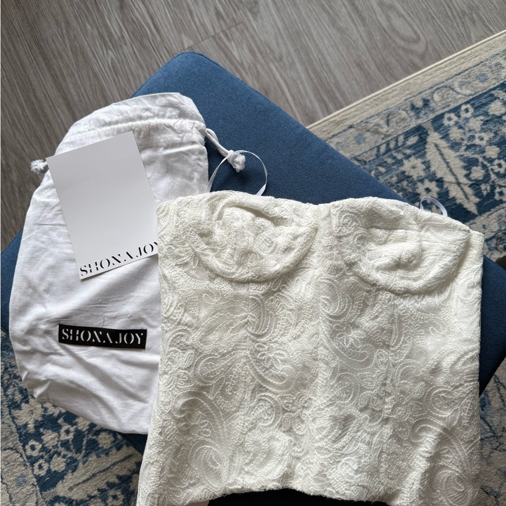 Shona Joy Luminous Lace Strapless Ivory Bustier